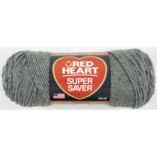 E300 Super Saver Yarn, Gray Heather, 5 oz - 3 Packs