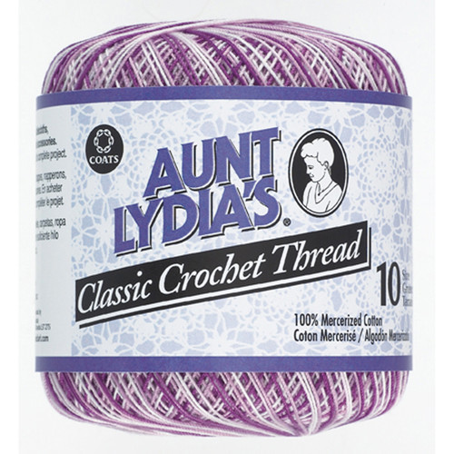 Aunt Lydia's Classic Crochet Thread, Shaded Purples, 300 Yds. - 3 Pkgs