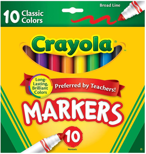 Coloring & Drawing Marker-Classic Colors 10Ct, Broad Line - 1 Pkg