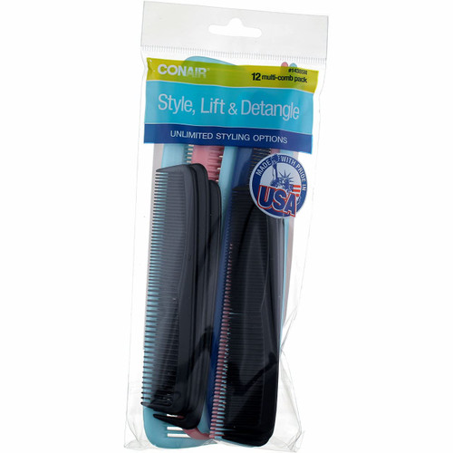 Conair Comb Set, Asst, 12 Ct