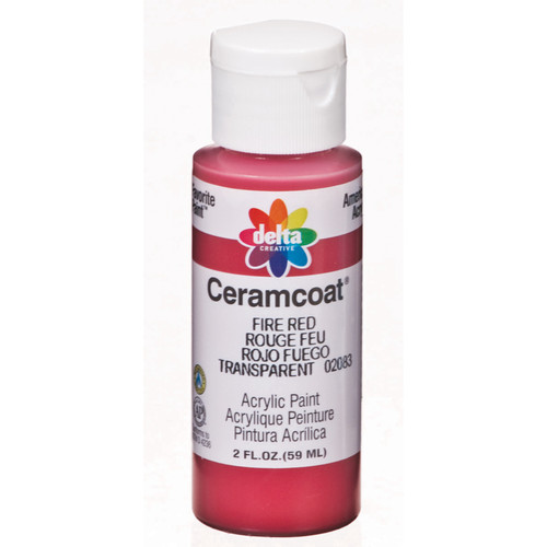 Ceramcoat Acrylic Paint, Fire Red, 2 oz - 1 Pkg