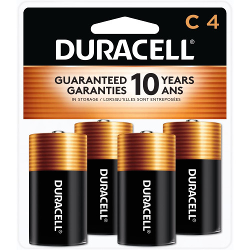 Duracell Coppertop Alkaline Batteries 1.5 Volt Size C - 4 pk
