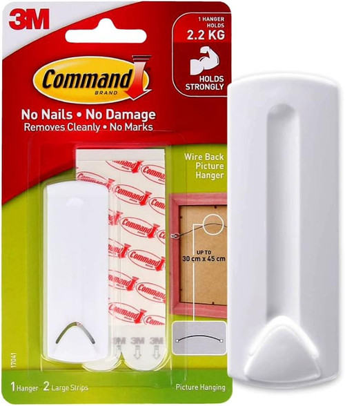 Command Adhesive Wire-Backed Picture Hanger, White - 1 Pkg