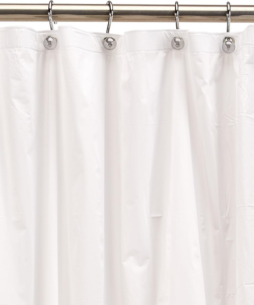 Deluxe Vinyl Shower Curtain White, White, 70"X72" - 1 Pkg