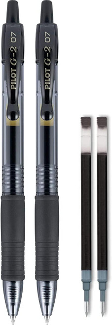 G2 Rolling Ball Pen 2pk Fine, Black - .7mm