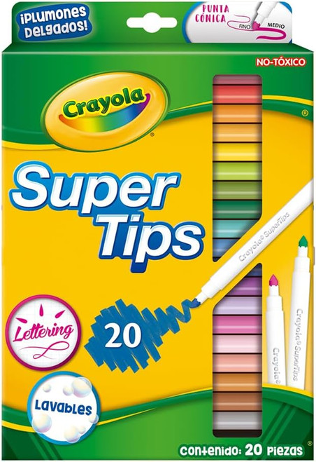 Crayola Super Tip Markers, Assorted - 20 ct