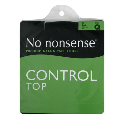 Control Top Panty Hose, Off Black, Q1 - 1 Pkg