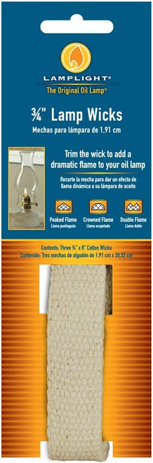 Oil Lamp Flat Wicks, 3/4" - 1 Pkg