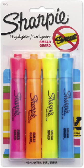 Major Accent Highlighter, Assorted, 4Pk. - 1 Pkg