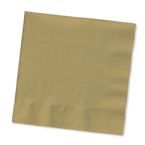 Solid Color Beverage Napkin, Glittering Gold, 50 Ct - 1 Pkg