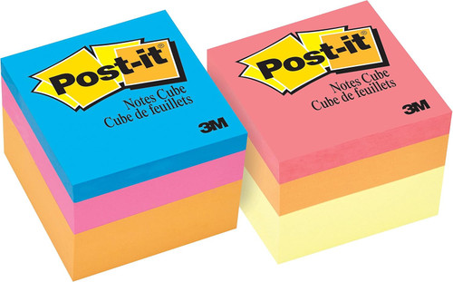 Post-It Note Cube, Ultra Collection-Flo, 2X2"
