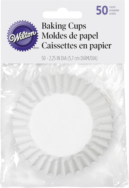 Jumbo Muffin Baking Cups, White, 2 1/4" Dia - 1 Pkg