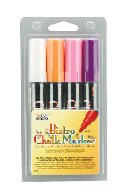 Bistro Chalk Marker Set, Wh Flv Flog Flpk, 6Mm - 1 Pkg
