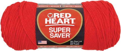 E300 Super Saver Yarn, Hot Red, 7 oz - 3 Packs