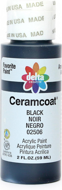 Ceramcoat Acrylic Paint, Black, 2 oz - 1 Pkg