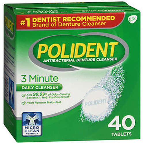 Polident 3 Minute Antibacterial Denture Cleanser Tablets - 40 ct Polident 3 Minute Antibacterial Denture Cleanser Tablets - 40 ct