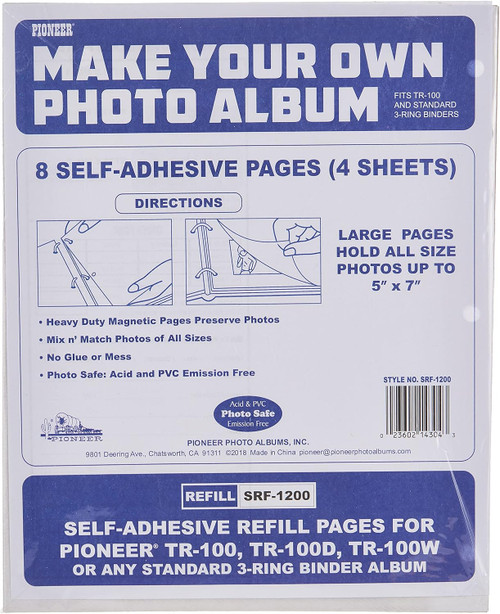Magnetic Photo Album Refills, Clear, 8 Pg - 1 Pkg