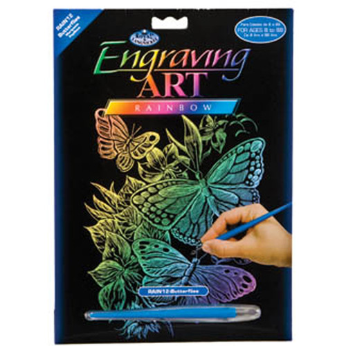 Engrave Art-Butterflies, Rainbow - 8"x10"