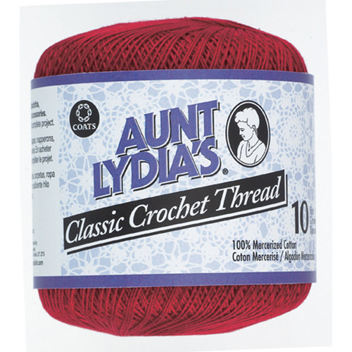 Aunt Lydia's Classic Crochet Thread, Victory Red, 350 Yds. - 3 Pkgs