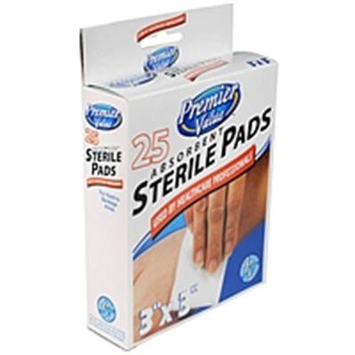 Premier Value Sterile Pads 25 ct 3X3 - 25 ct