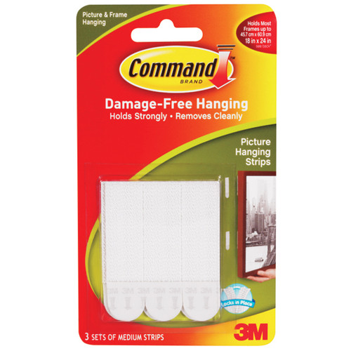 Command Medium Adhesive Fasteners, White - 1 Pkg