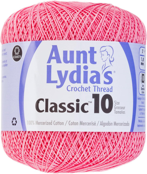 Aunt Lydia's Classic Crochet Thread, French Rose, 350 Yds. - 3 Pkgs