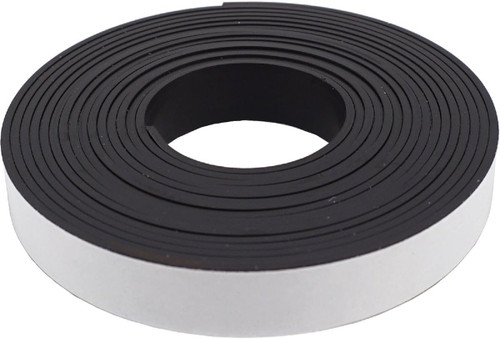 Magnetic Strip W/Adhesive Back, Black, .5"X10' - 1 Pkg