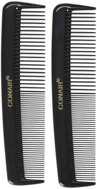 Pocket Combs-Hard Rubber, Black, 2 Ct - 1 Pkg