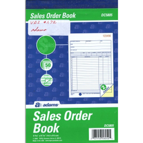 Sales Order Book - Carbonless, 5X8.5" - 1 Pkg