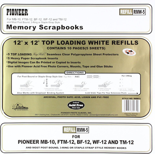 Memory Book Refill, Scrapbook, Clear, 12"X12" - 1 Pkg