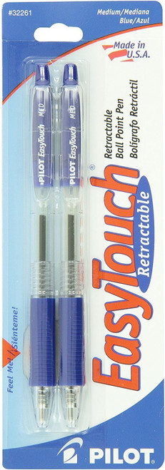 Easy Touch Ballpoint Pen Retractable, Blue, Medium - 1 Pkg