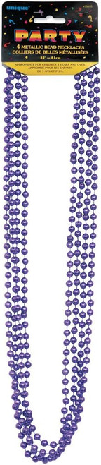 Bead Necklace Party Favors, Purple, 32" - 1 Pkg