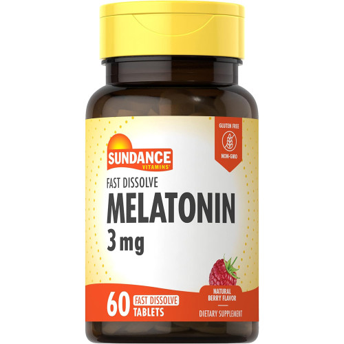 Sundance Vitamins Melatonin 3 mg Natural Berry Flavor - 60 Tablets