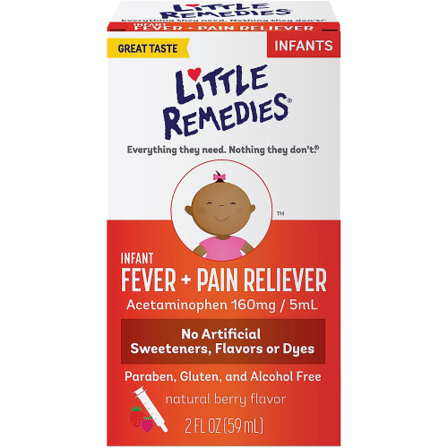 Little Remedies Infant Fever + Pain Reliever Natural Berry Flavor - 2 oz