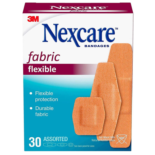 Nexcare Heavy Duty Flexible Fabric Bandages - 30 Assorted