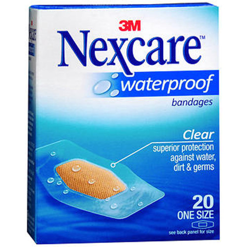 Nexcare Waterproof Clear Bandages One Size - 20 ct