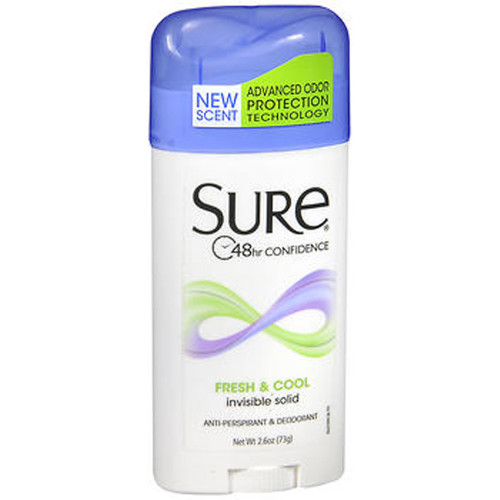 Sure Anti-Perspirant & Deodorant Invisible Solid Fresh & Cool - 2.6 oz