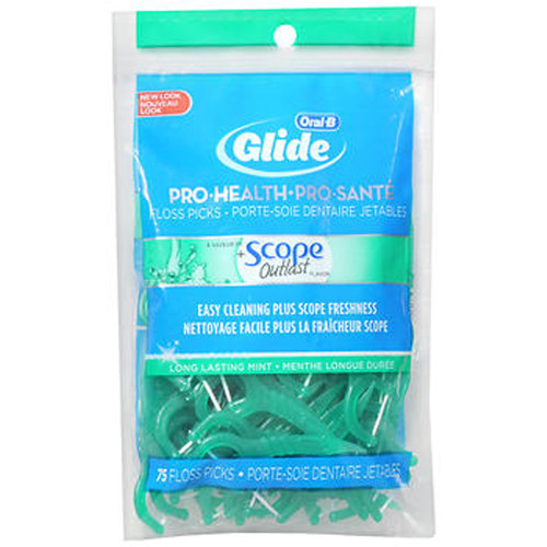 Oral-B Pro-Health Floss Picks + Scope Outlast Long Lasting Mint Flavor - 75 ct
