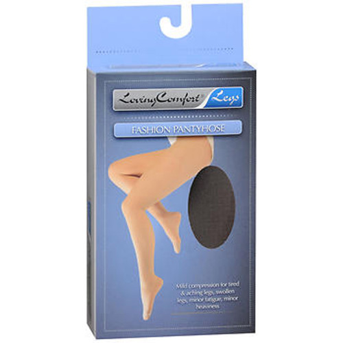 Loving Comfort Fashion Pantyhose Sheer Firm Black Queen Plus - 1 ea.