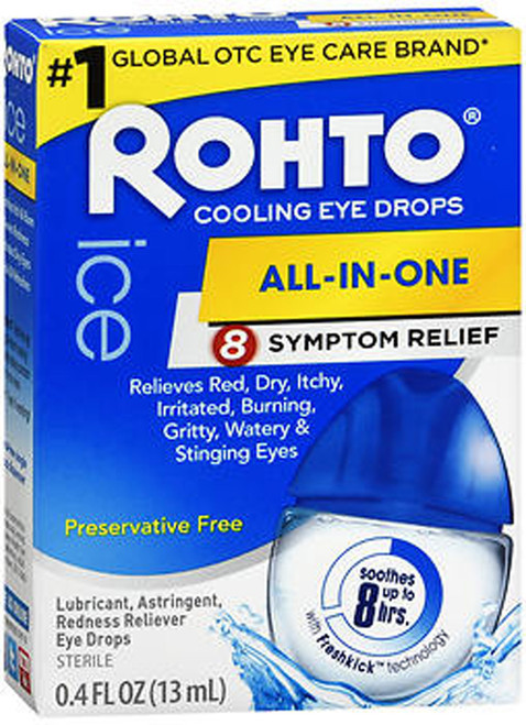 Rohto Ice Multi-Symptom Relief Eye Drops  - 0.4 oz
