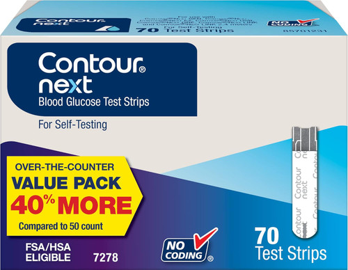 Contour Next Blood Glucose Test Strips OTC - 70 Strips