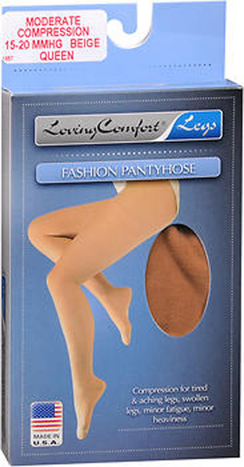 Loving Comfort Fashion Pantyhose Moderate Beige Queen - 1 ea.