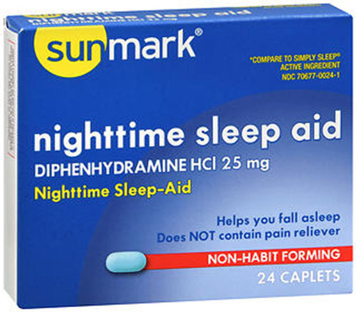 Sunmark Nighttime Sleep Aid 25 mg Caplets - 24 ct