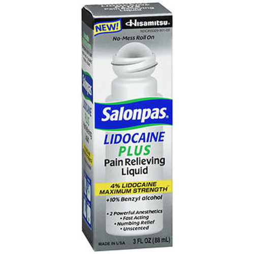 Salonpas Lidocaine Plus Maximum Strength Pain Relieving Liquid - 3 oz