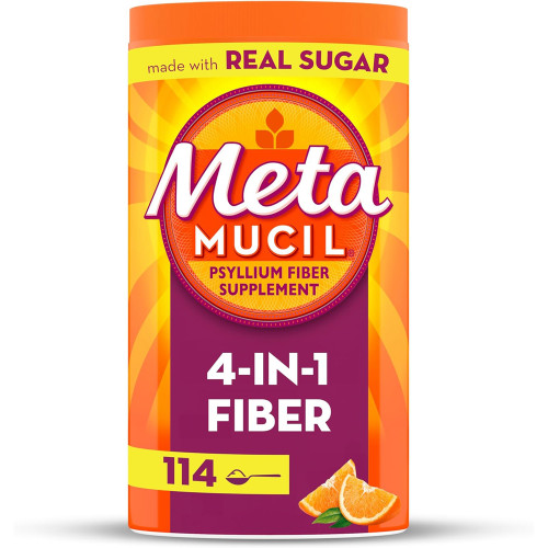 Meta Mucil 4 in 1 MultiHealth Fiber Supplement Powder Orange Smooth - 48.2 oz
