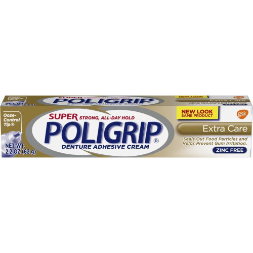 Super Poligrip Denture Adhesive Cream Extra Care - 2.2 oz Super Poligrip Denture Adhesive Cream Extra Care - 2.2 oz