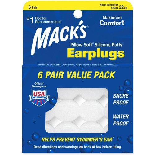 Mack's Pillow Soft Silicone Putty Earplugs - 6 Pair