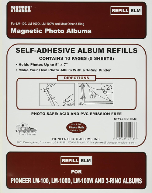Magnetic Photo Album Refill 3 Ring, Clear - 1 Pkg