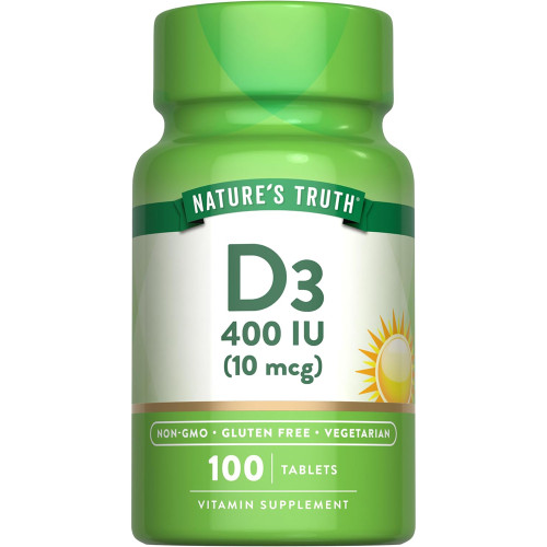 Nature's Truth D3 400 IU Vitamin Supplement - 100 Tablets