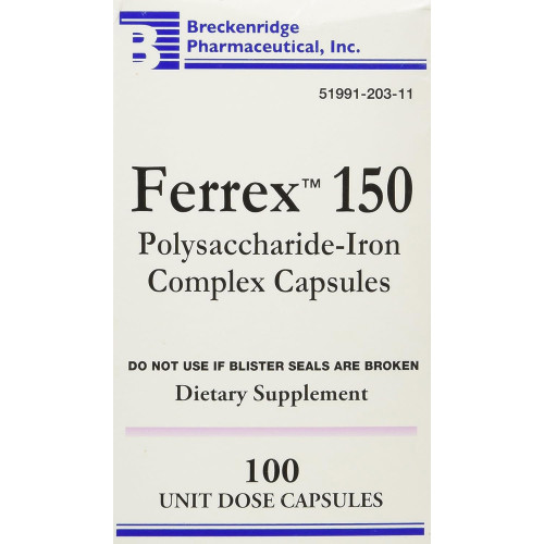 Breckenridge, Ferrex 150, Iron Complex - 100 Unit Dose Capsules